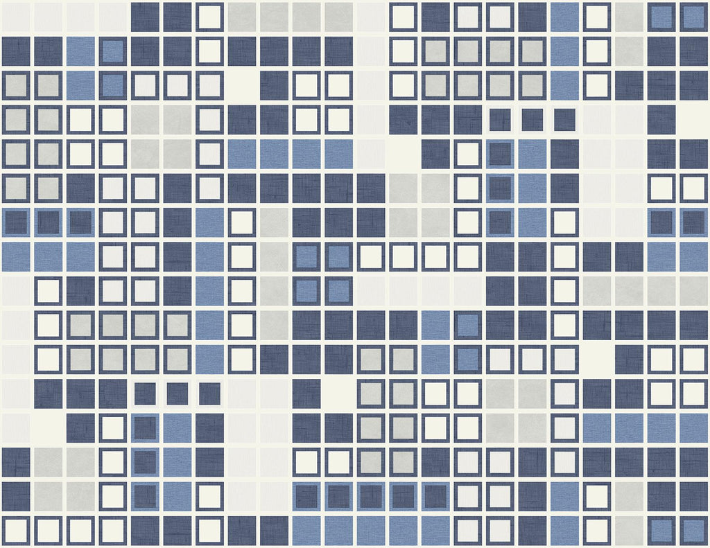 A-Street Prints Bantry Geometric Blue Wallpaper