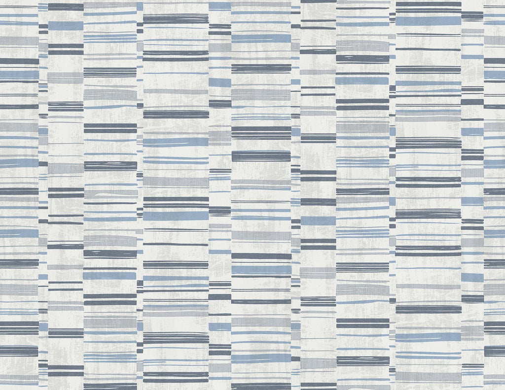 A-Street Prints Fresnaye Blue Linen Stripe Wallpaper
