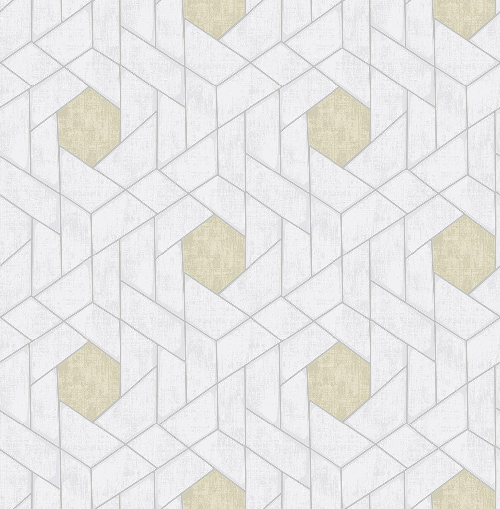 A-Street Prints Granada Geometric Silver Wallpaper