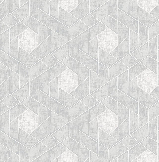 A-Street Prints Granada Light Grey Geometric Wallpaper