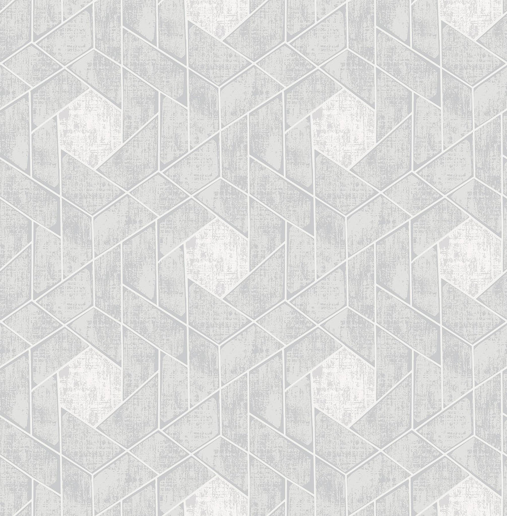 A-Street Prints Granada Light Grey Geometric Wallpaper