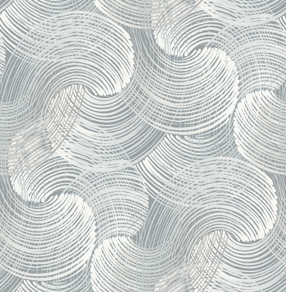 A-Street Prints Karson Slate Swirling Geometric Wallpaper