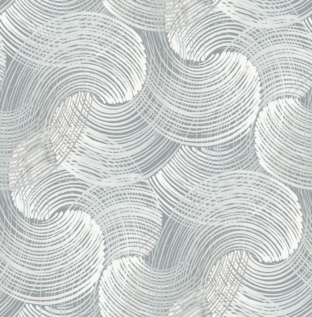 A-Street Prints Karson Swirling Geometric Slate Wallpaper