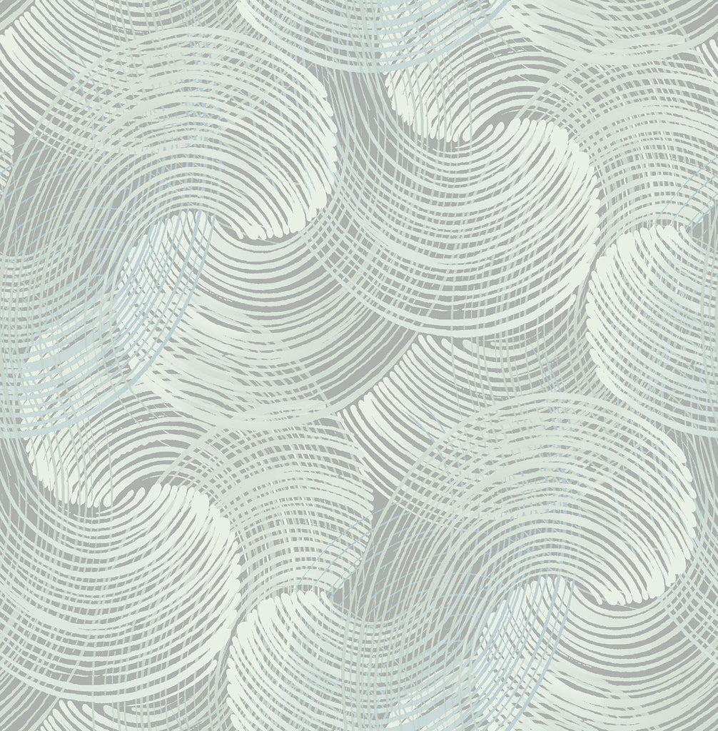 A-Street Prints Karson Teal Swirling Geometric Wallpaper