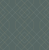 A-Street Prints Ballard Teal Geometric Wallpaper