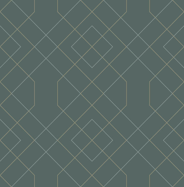 A-Street Prints Ballard Teal Geometric Wallpaper