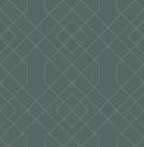 A-Street Prints Ballard Geometric Teal Wallpaper