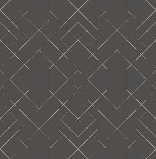 A-Street Prints Ballard Grey Geometric Wallpaper
