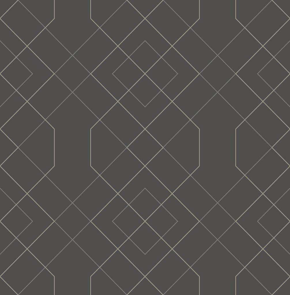 A-Street Prints Ballard Geometric Grey Wallpaper