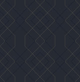 A-Street Prints Ballard Geometric Indigo Wallpaper