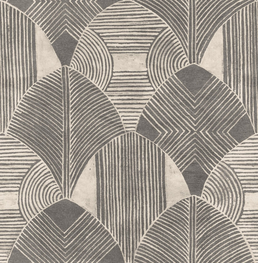 A-Street Prints Westport Charcoal Geometric Wallpaper