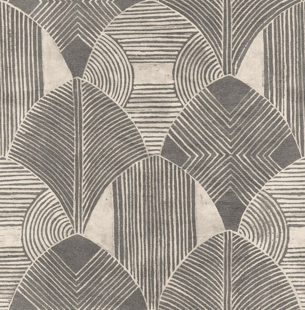 A-Street Prints Westport Geometric Charcoal Wallpaper