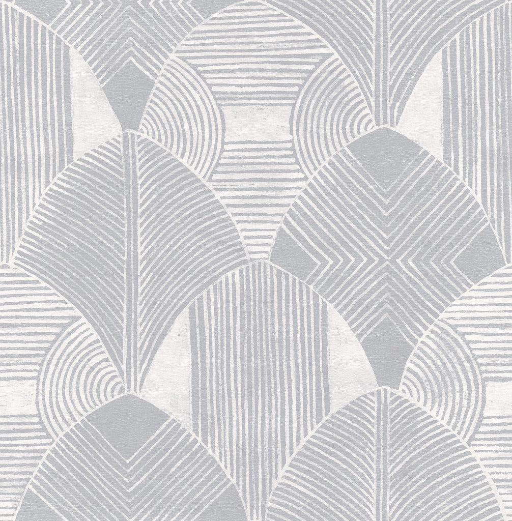 A-Street Prints Westport Geometric Pewter Wallpaper