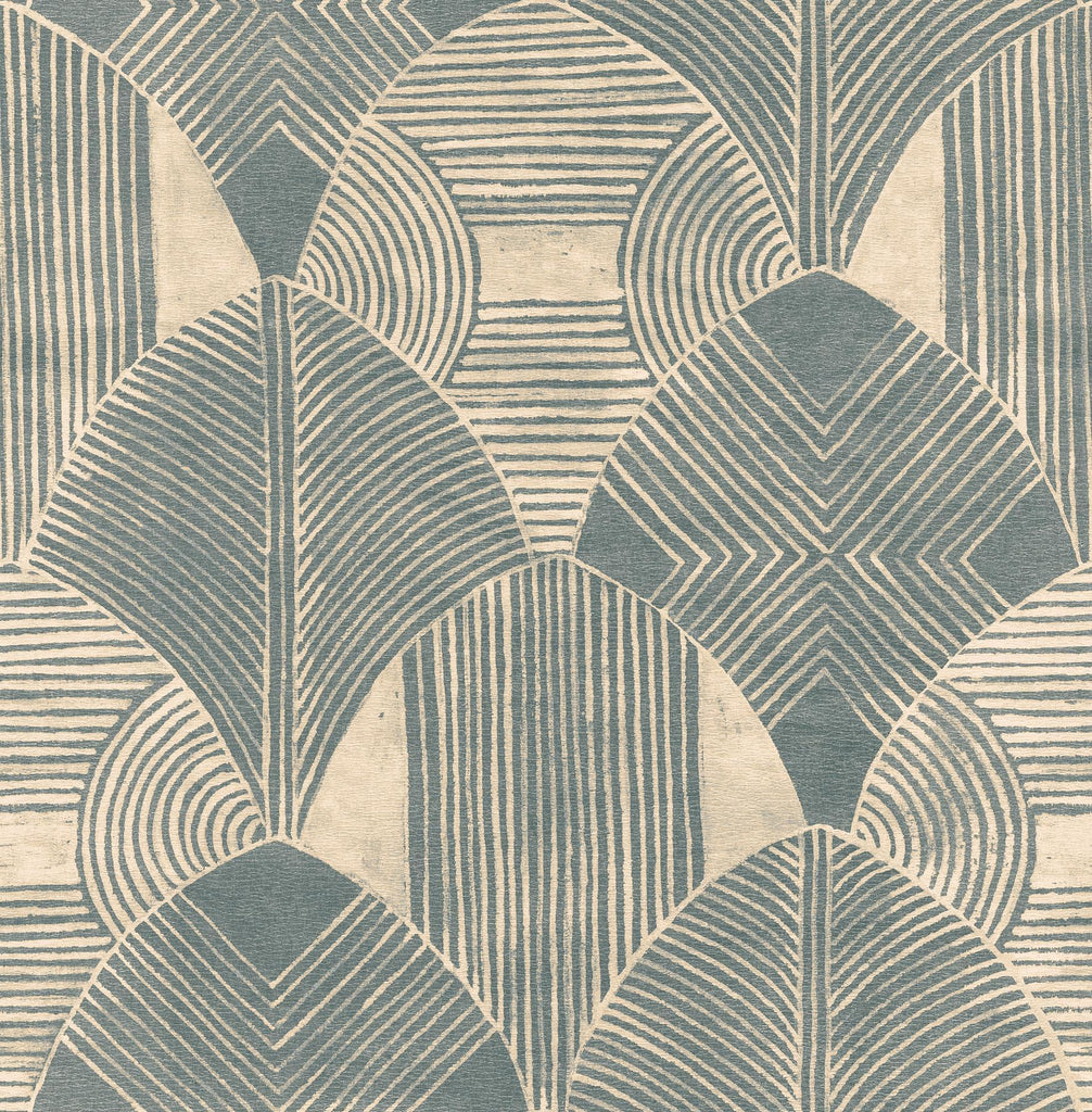 A-Street Prints Westport Teal Geometric Wallpaper