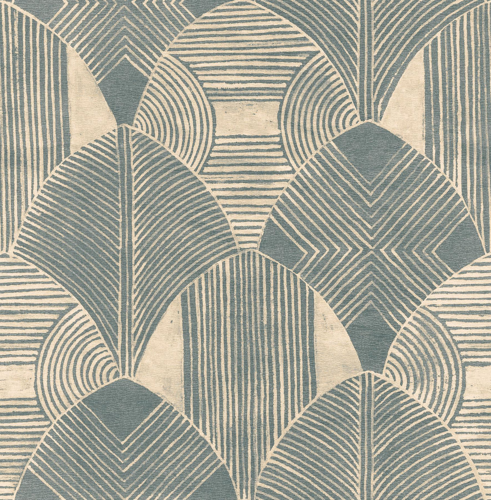A-Street Prints Westport Geometric Teal Wallpaper