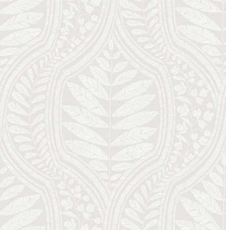 A-Street Prints Juno Light Grey Ogee Wallpaper