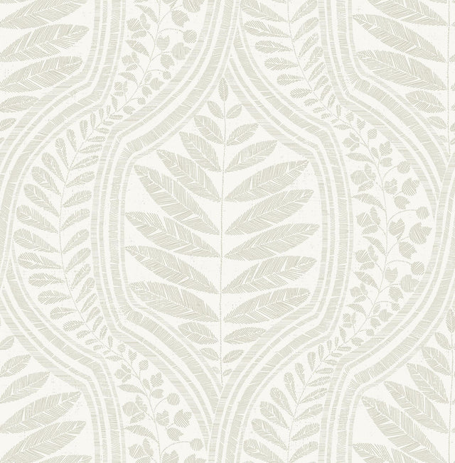A-Street Prints Juno Beige Ogee Wallpaper