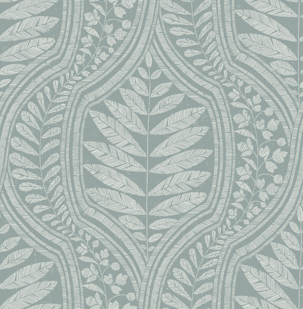 A-Street Prints Juno Teal Ogee Wallpaper