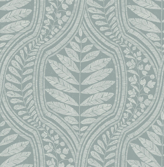 A-Street Prints Juno Teal Ogee Wallpaper