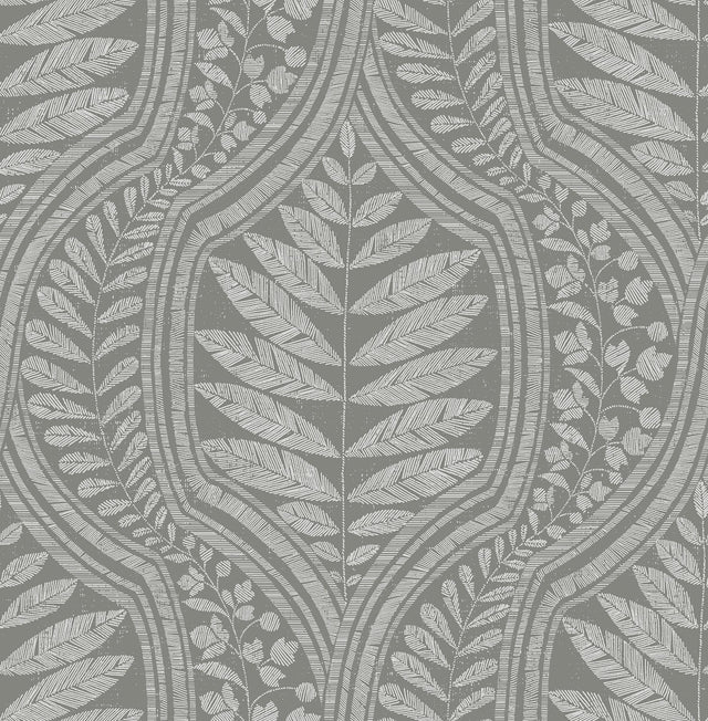 A-Street Prints Juno Dark Grey Ogee Wallpaper