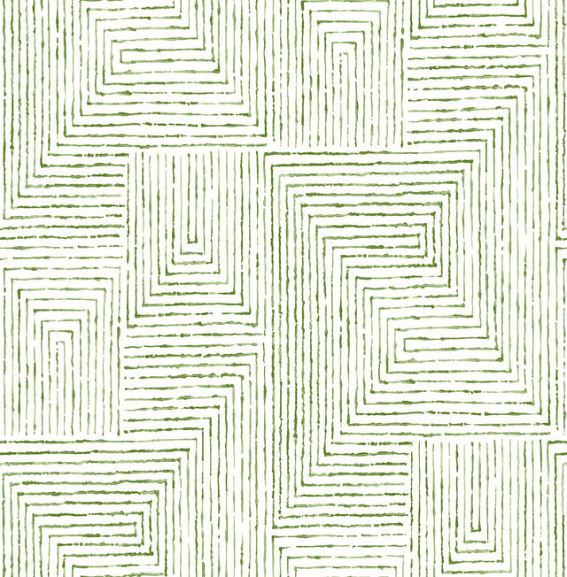 A-Street Prints Merritt Green Geometric Wallpaper