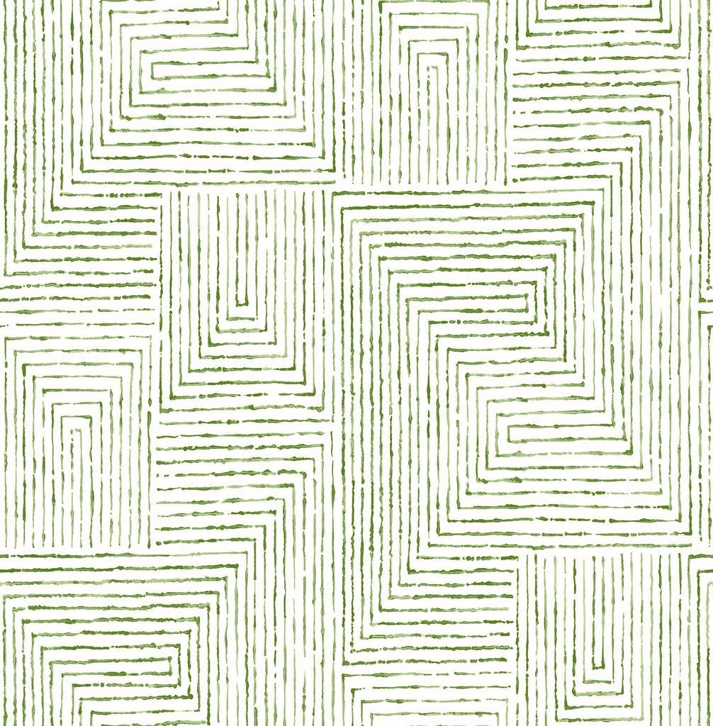A-Street Prints Merritt Green Geometric Wallpaper