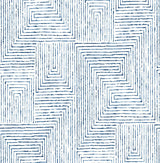 A-Street Prints Merritt Indigo Geometric Wallpaper