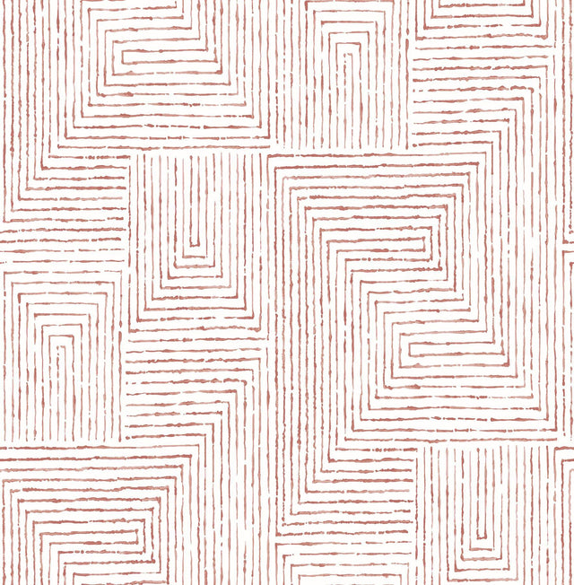 A-Street Prints Merritt Red Geometric Wallpaper