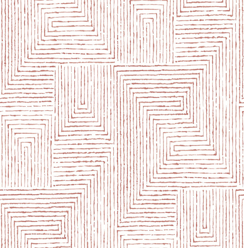 A-Street Prints Merritt Geometric Red Wallpaper