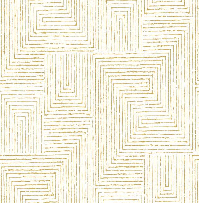 A-Street Prints Merritt Honey Geometric Wallpaper