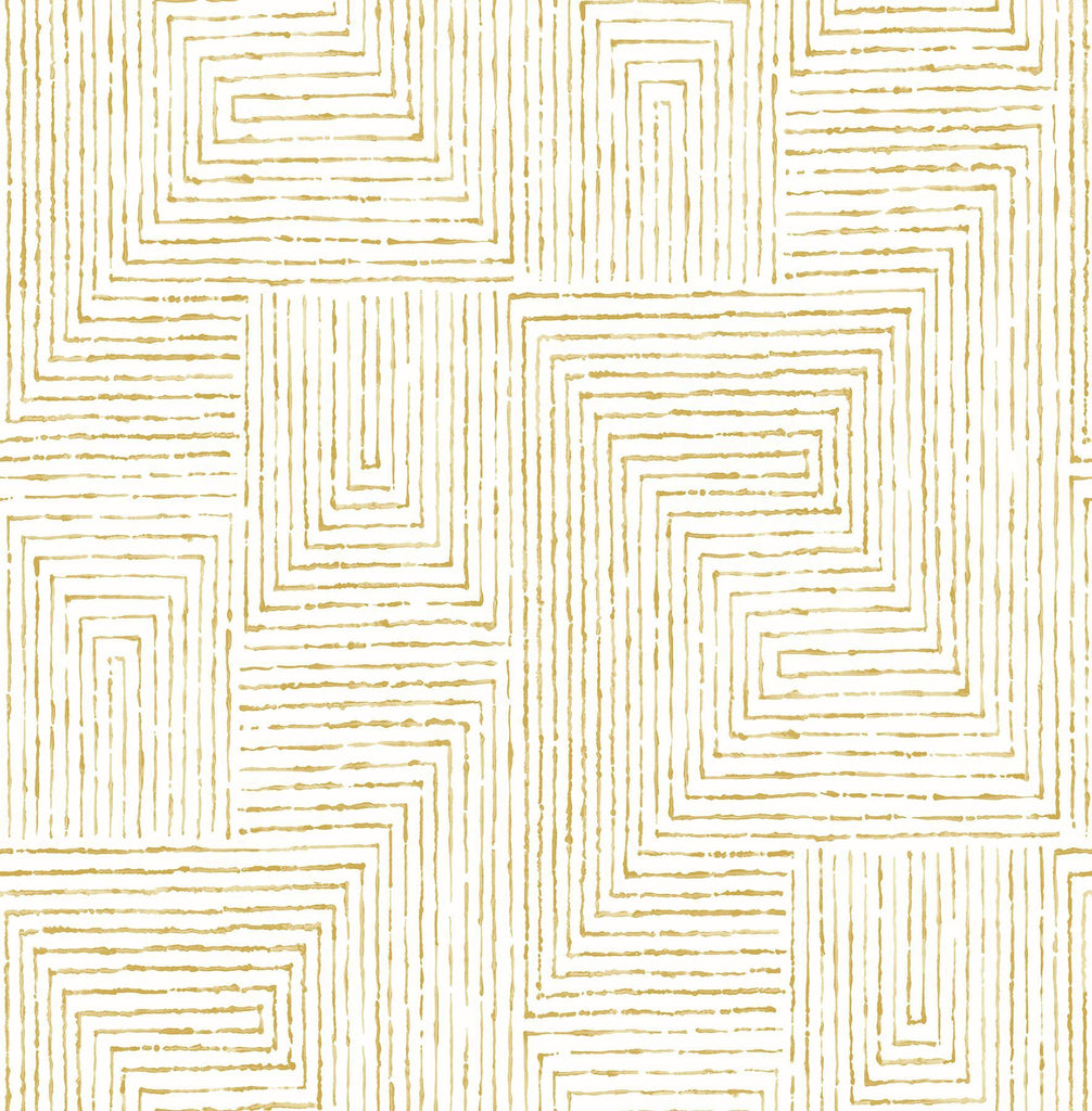 A-Street Prints Merritt Honey Geometric Wallpaper