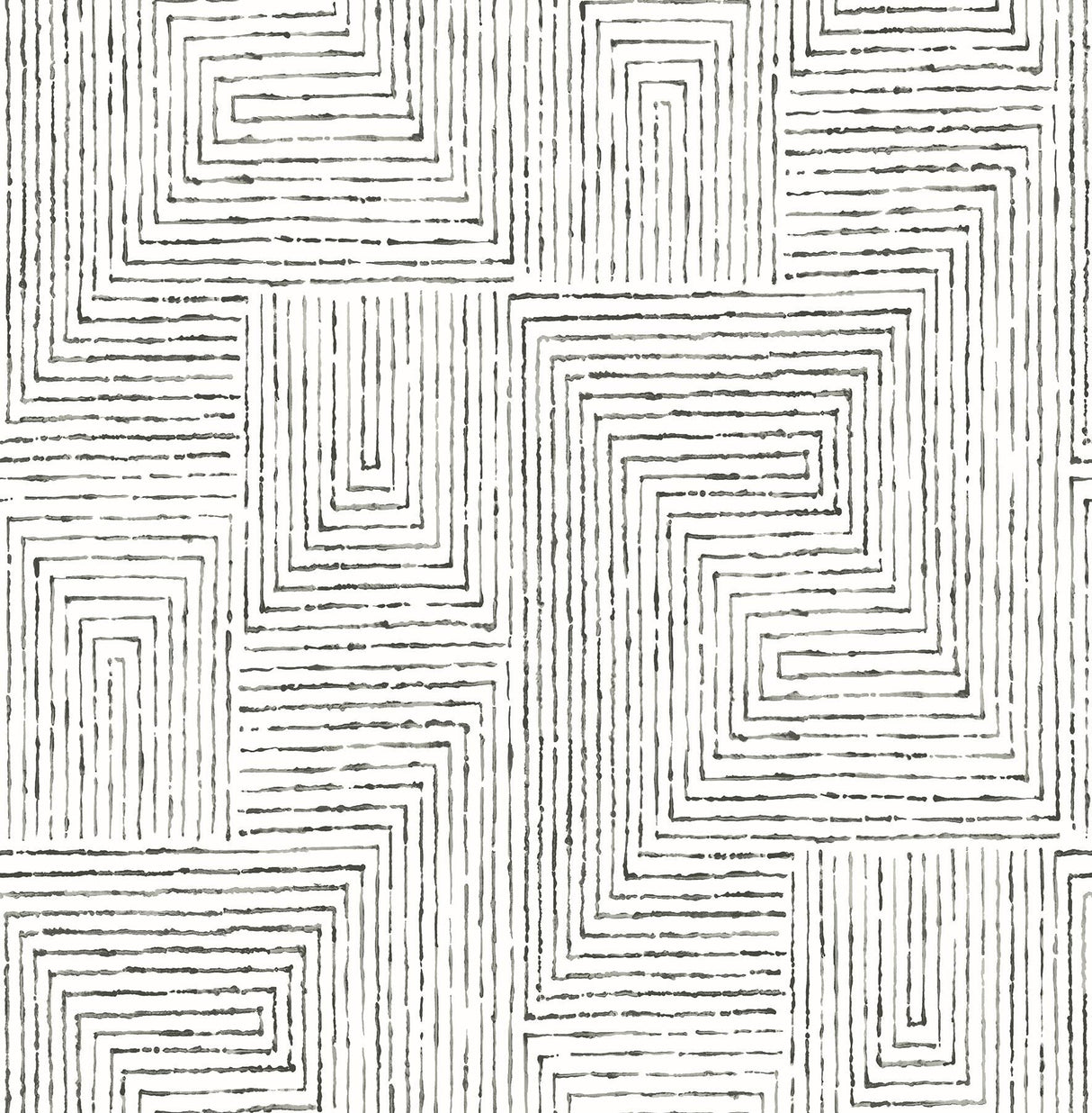 A-Street Prints Merritt Black Geometric Wallpaper