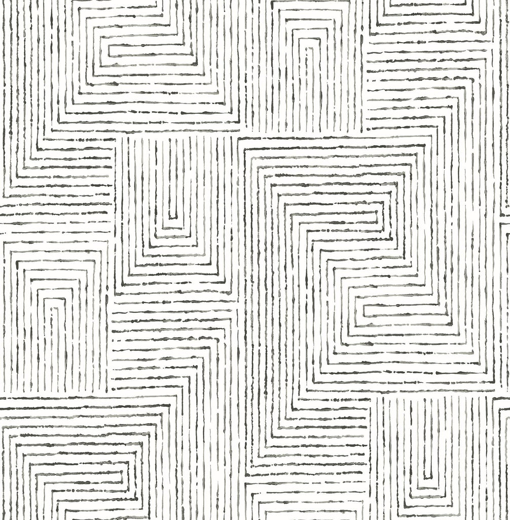 A-Street Prints Merritt Black Geometric Wallpaper