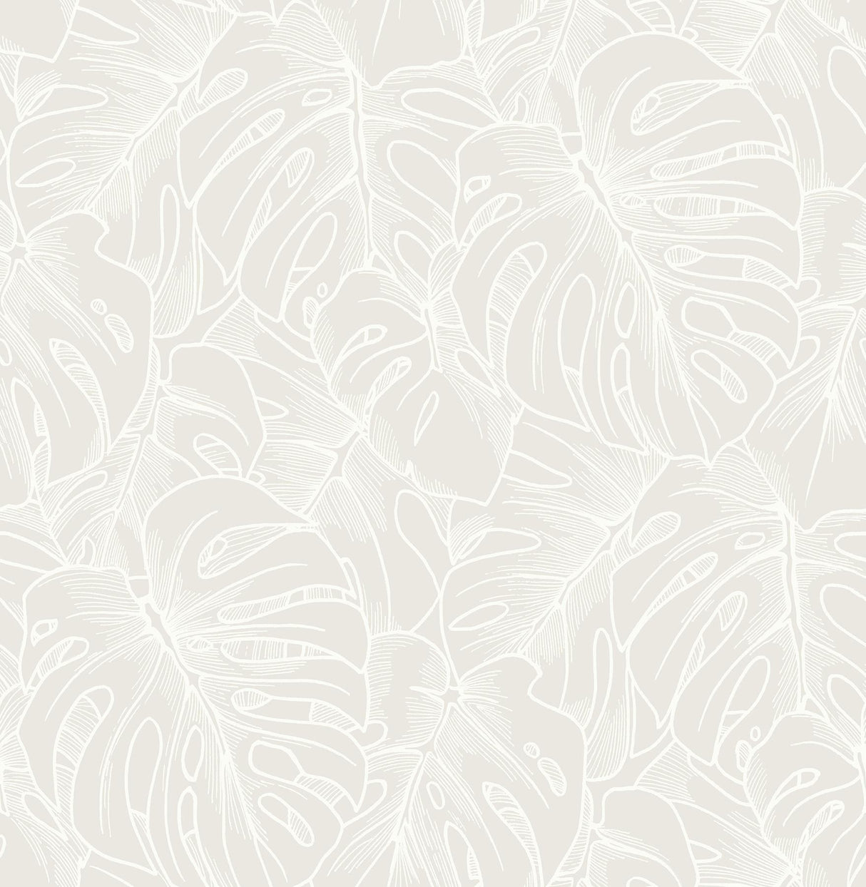 A-Street Prints Balboa White Botanical Wallpaper