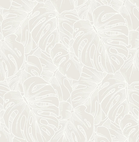 A-Street Prints Balboa White Botanical Wallpaper