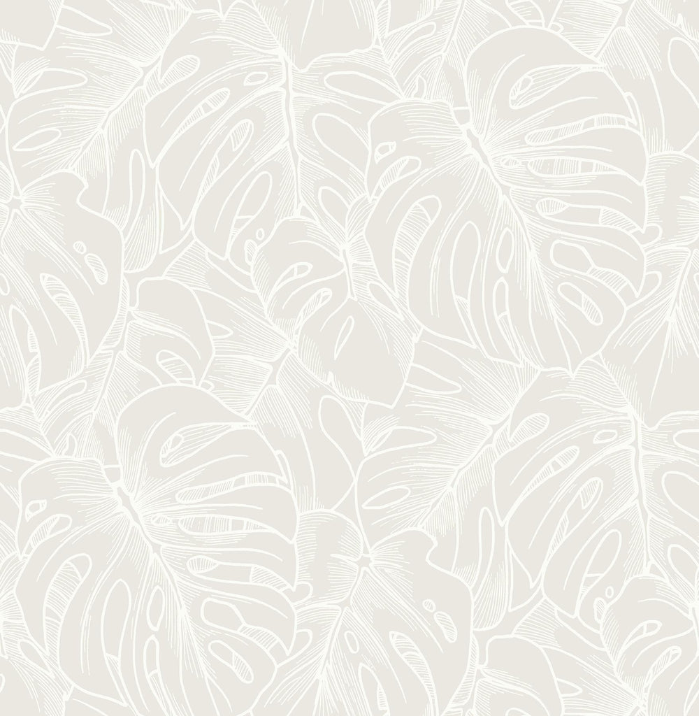 A-Street Prints Balboa White Botanical Wallpaper
