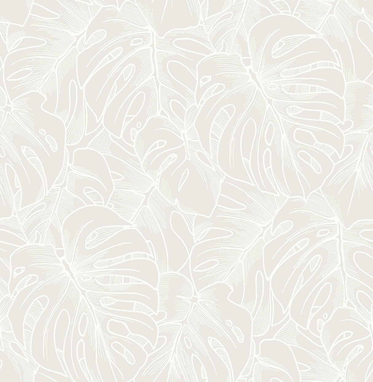 A-Street Prints Balboa Botanical White Wallpaper