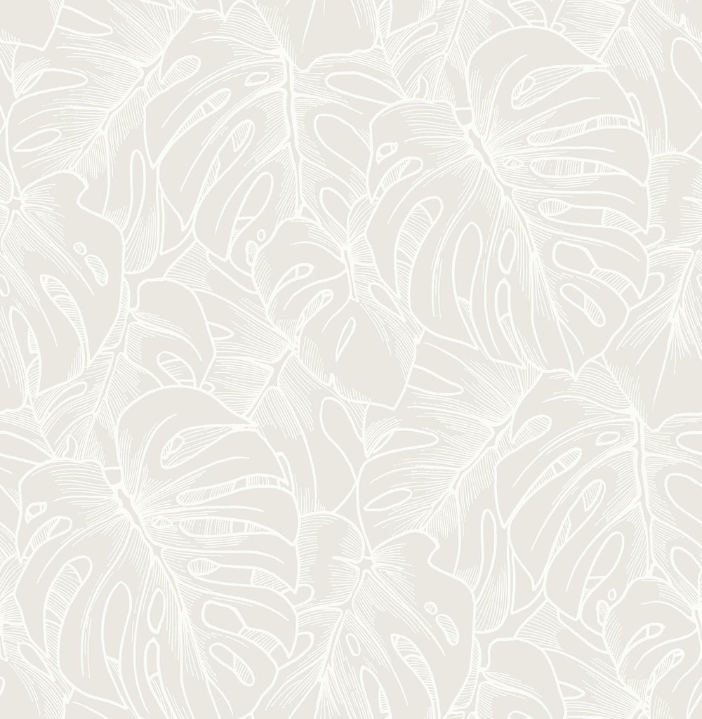 A-Street Prints Balboa Botanical White Wallpaper