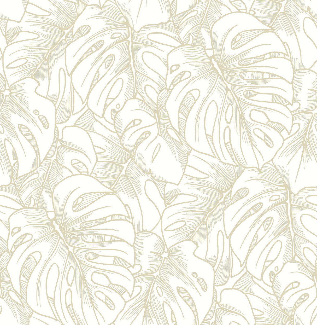 A-Street Prints Balboa Gold Botanical Wallpaper