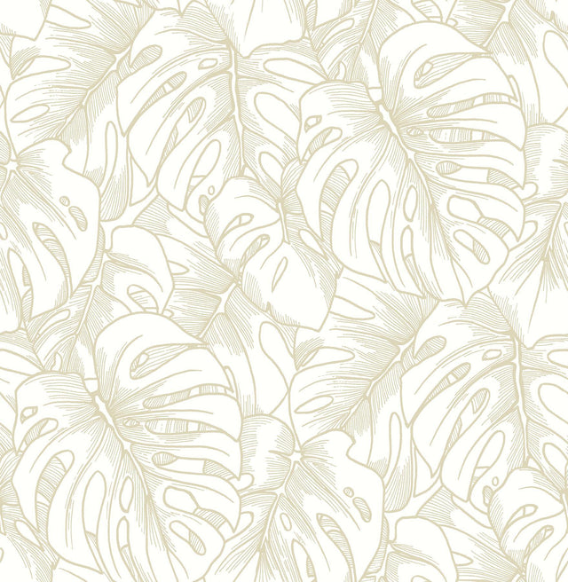 A-Street Prints Balboa Gold Botanical Wallpaper