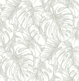 A-Street Prints Balboa Botanical Silver Wallpaper