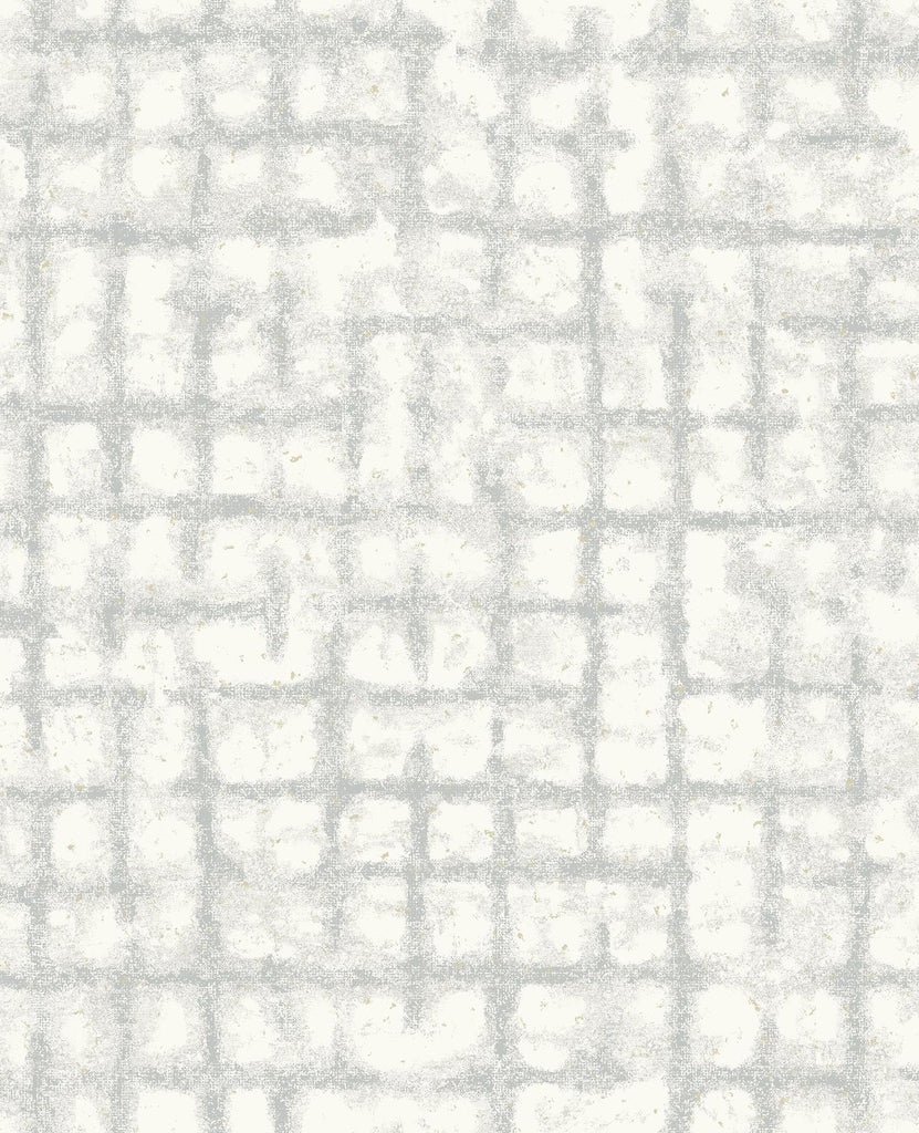 A-Street Prints Shea Light Grey Distressed Geometric Wallpaper