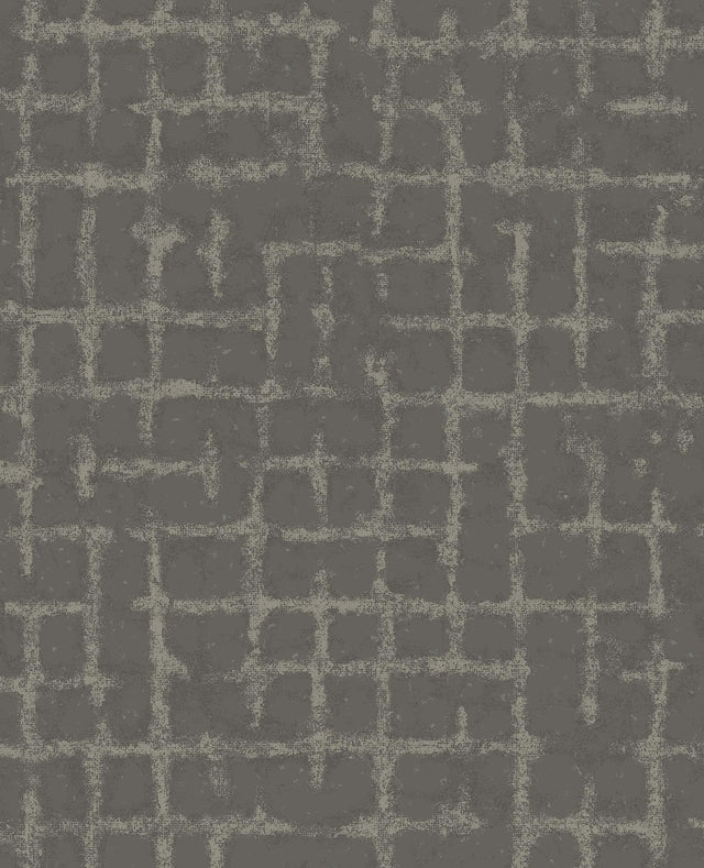 A-Street Prints Shea Charcoal Distressed Geometric Wallpaper