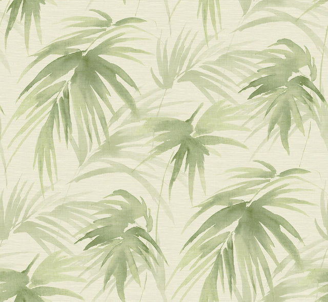 A-Street Prints Darlana Green Grasscloth Wallpaper
