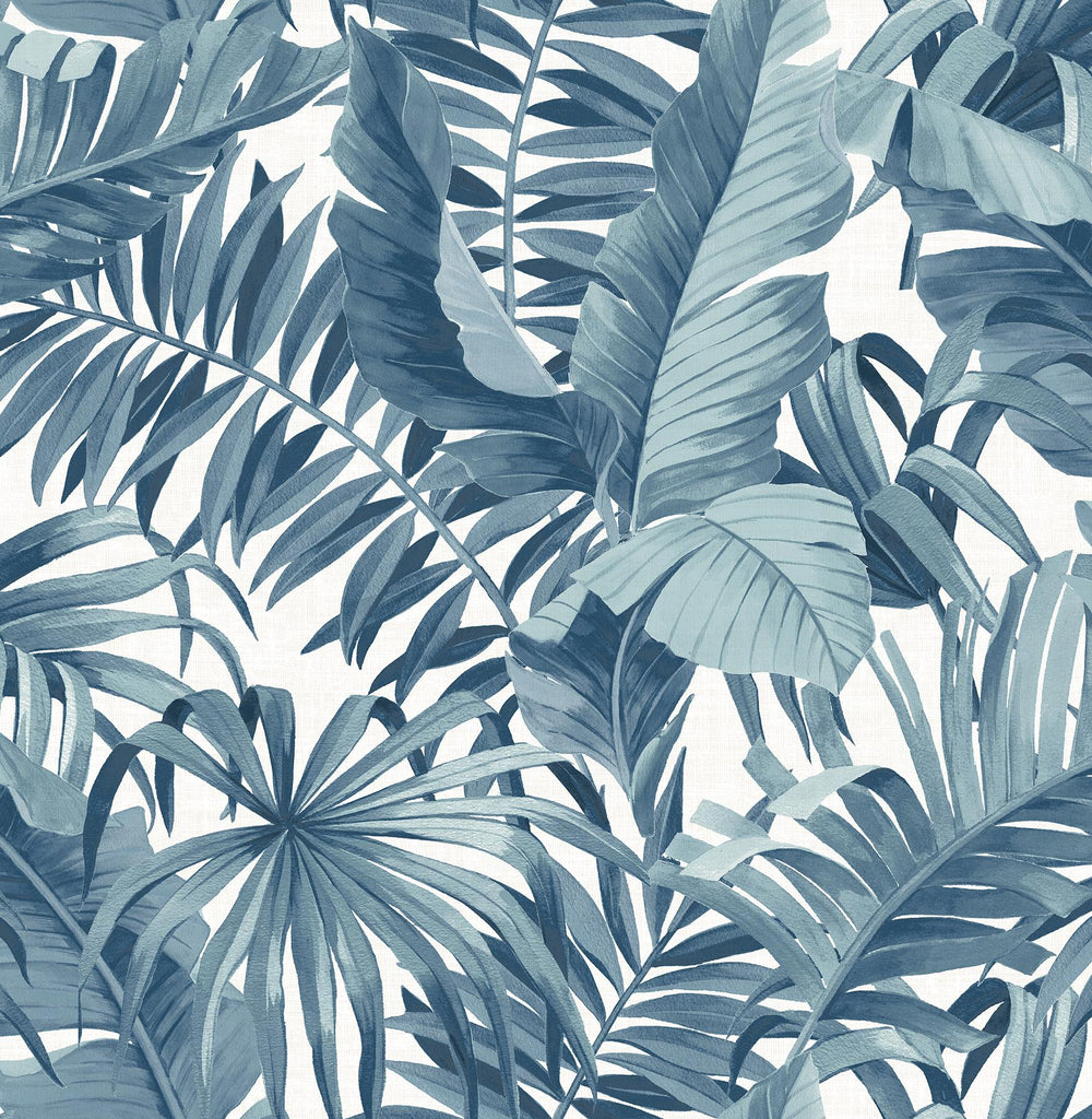 A-Street Prints Alfresco Tropical Palm Blue Wallpaper