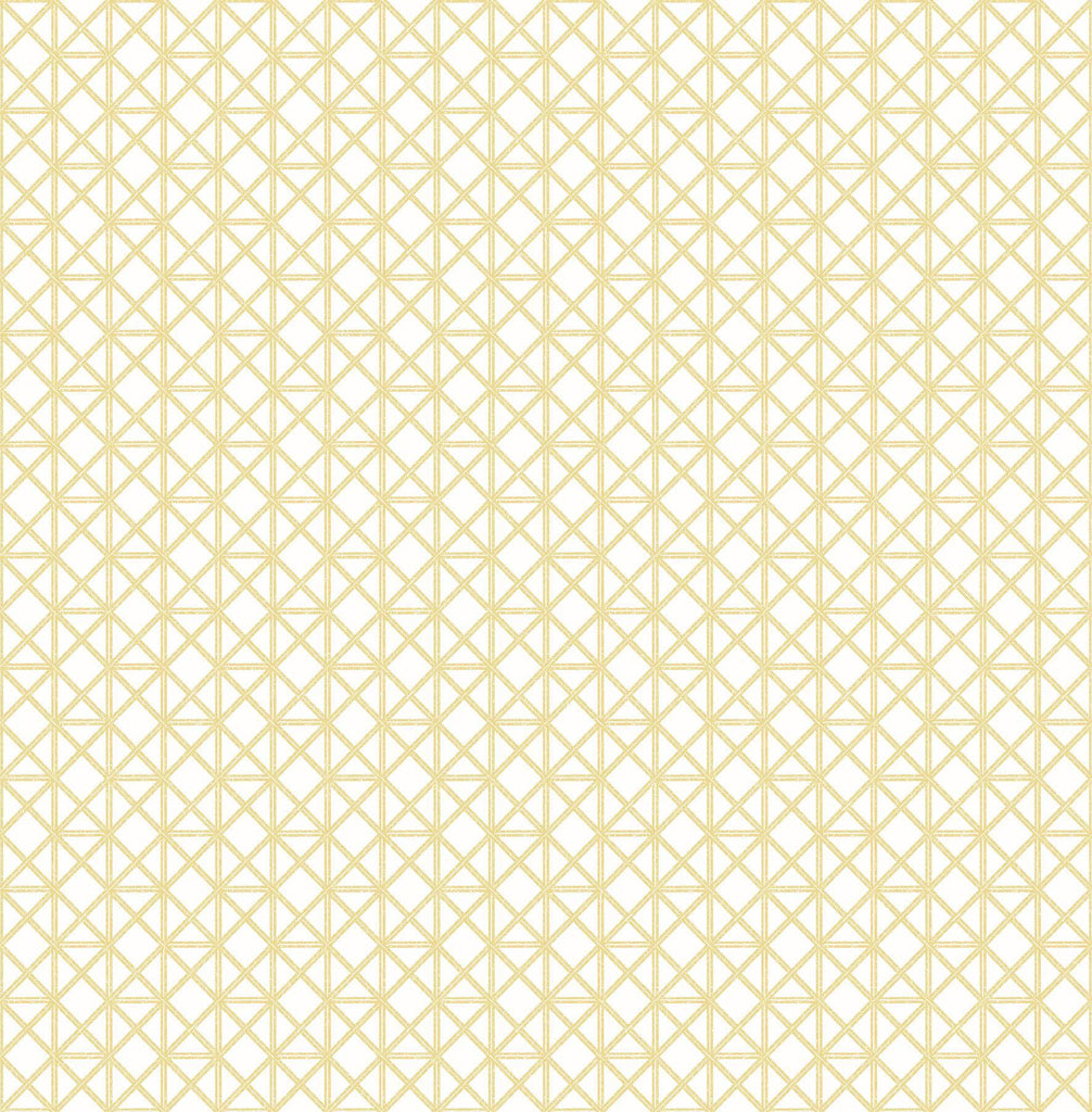 A-Street Prints Lisbeth Yellow Geometric Lattice Wallpaper