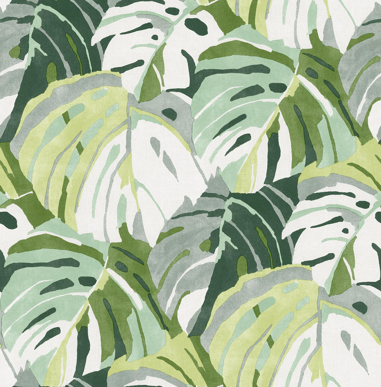 A-Street Prints Samara Monstera Leaf Green Wallpaper