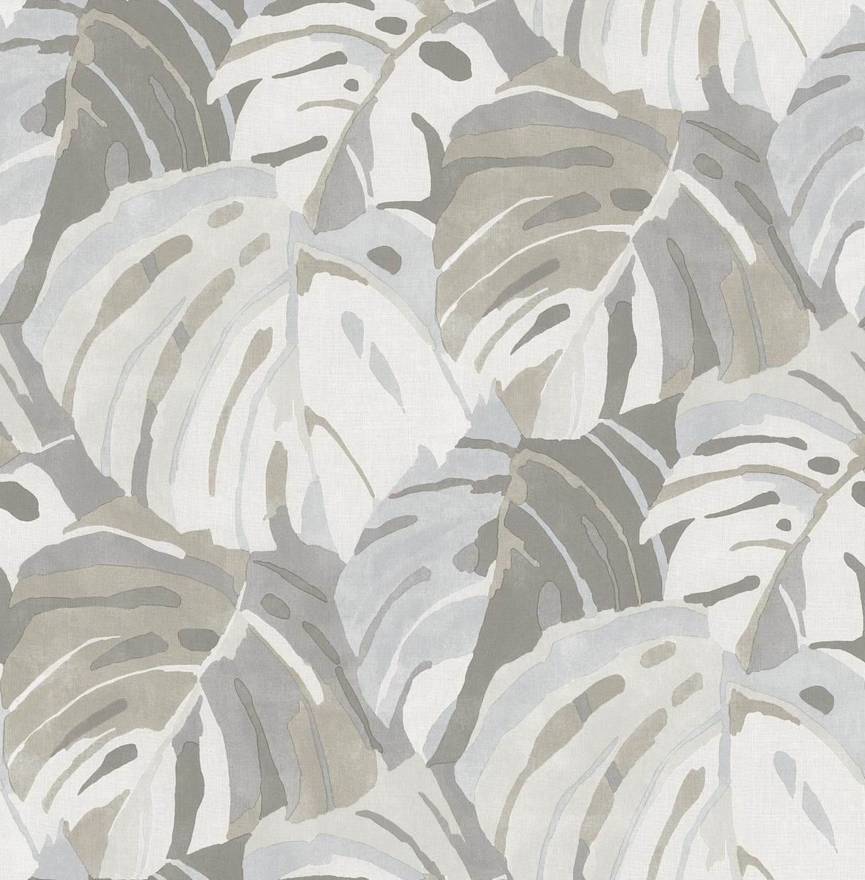 A-Street Prints Samara Monstrera Leaf Stone Wallpaper