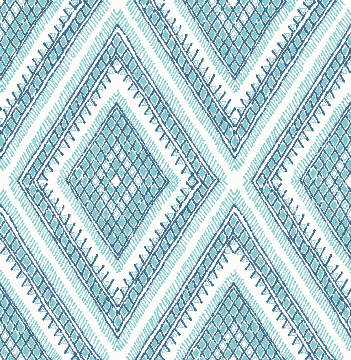 A-Street Prints Zaya Blue Tribal Diamonds Wallpaper
