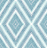 A-Street Prints Zaya Blue Tribal Diamonds Wallpaper